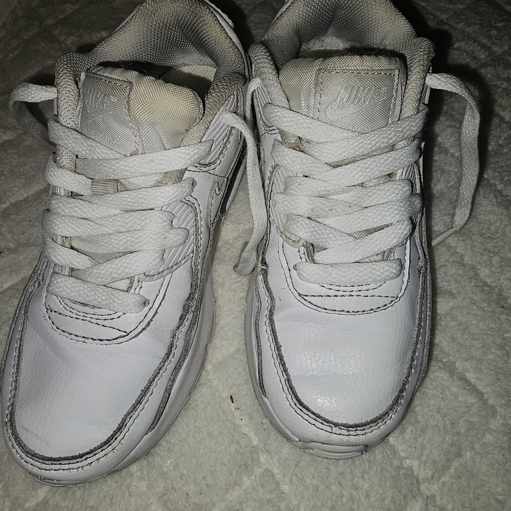 Nike Air Max 90 Kids Classic White/White Sneakers 13.5C Unisex style Kids shoes - Picture 9 of 11